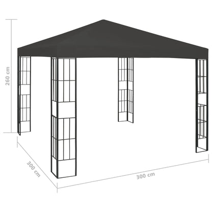 vidaXL Gazebo | Anthracite and black | Steel frame, Polyester canopy | 3x3 m