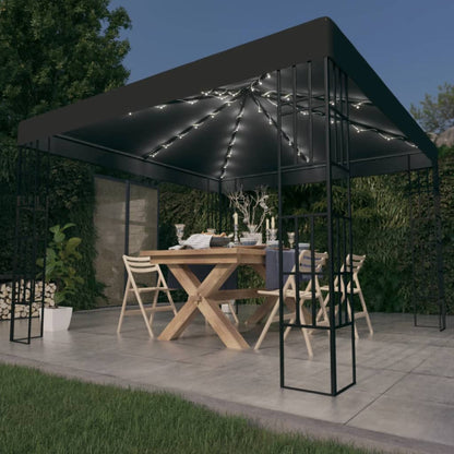 vidaXL Gazebo | Anthracite and black | Steel frame, Polyester canopy | 3x3 m