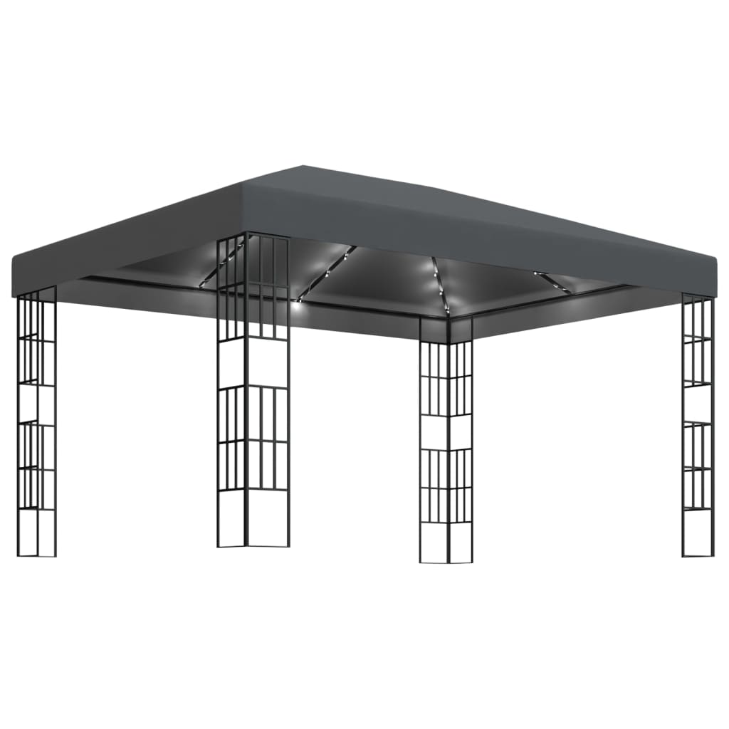 vidaXL Gazebo | Anthracite and black | Fabric (100% polyester), Steel | Large - 3 x 4 m