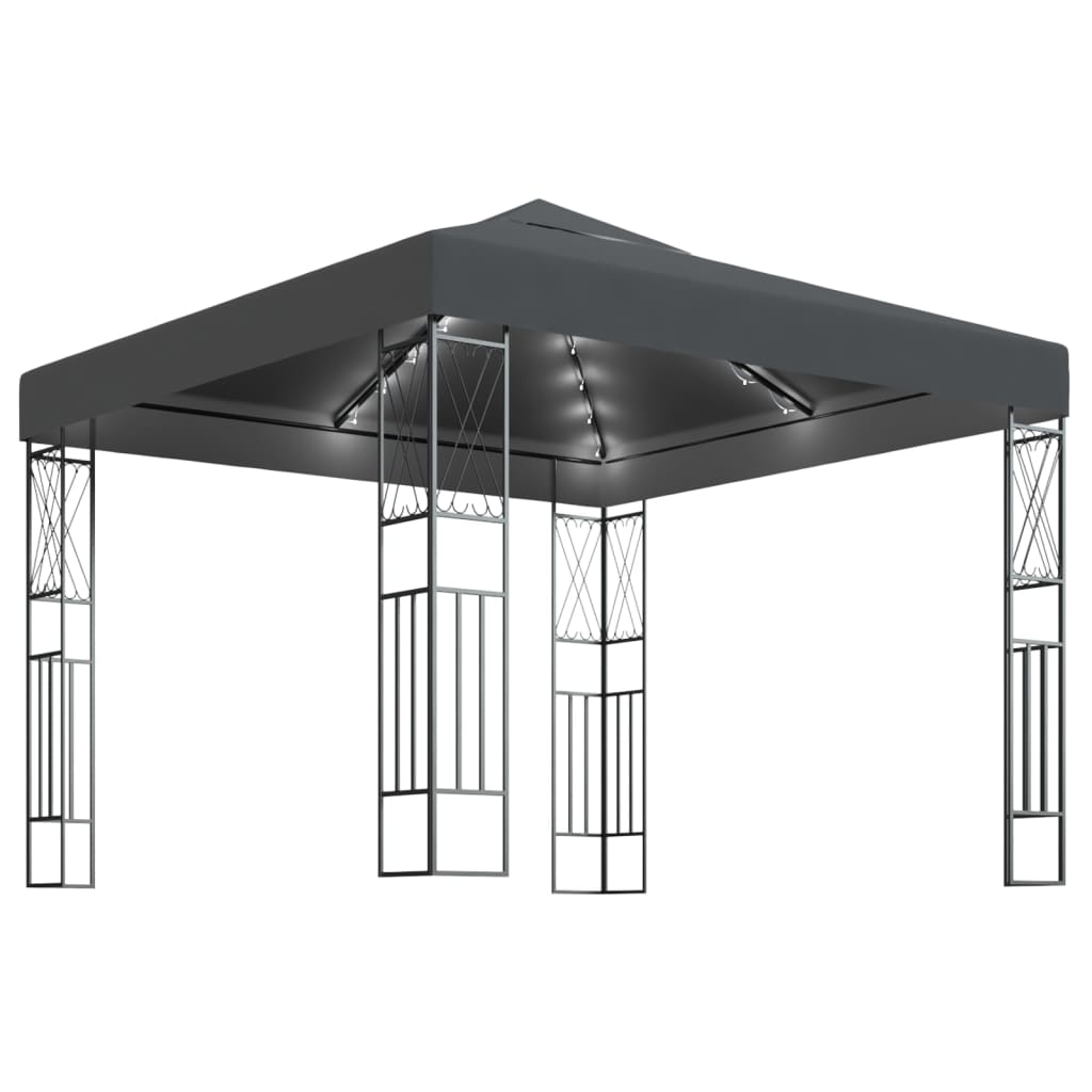 vidaXL Gazebo | Anthracite | Steel | 3x3 m | Gazebo | Square | Contemporary