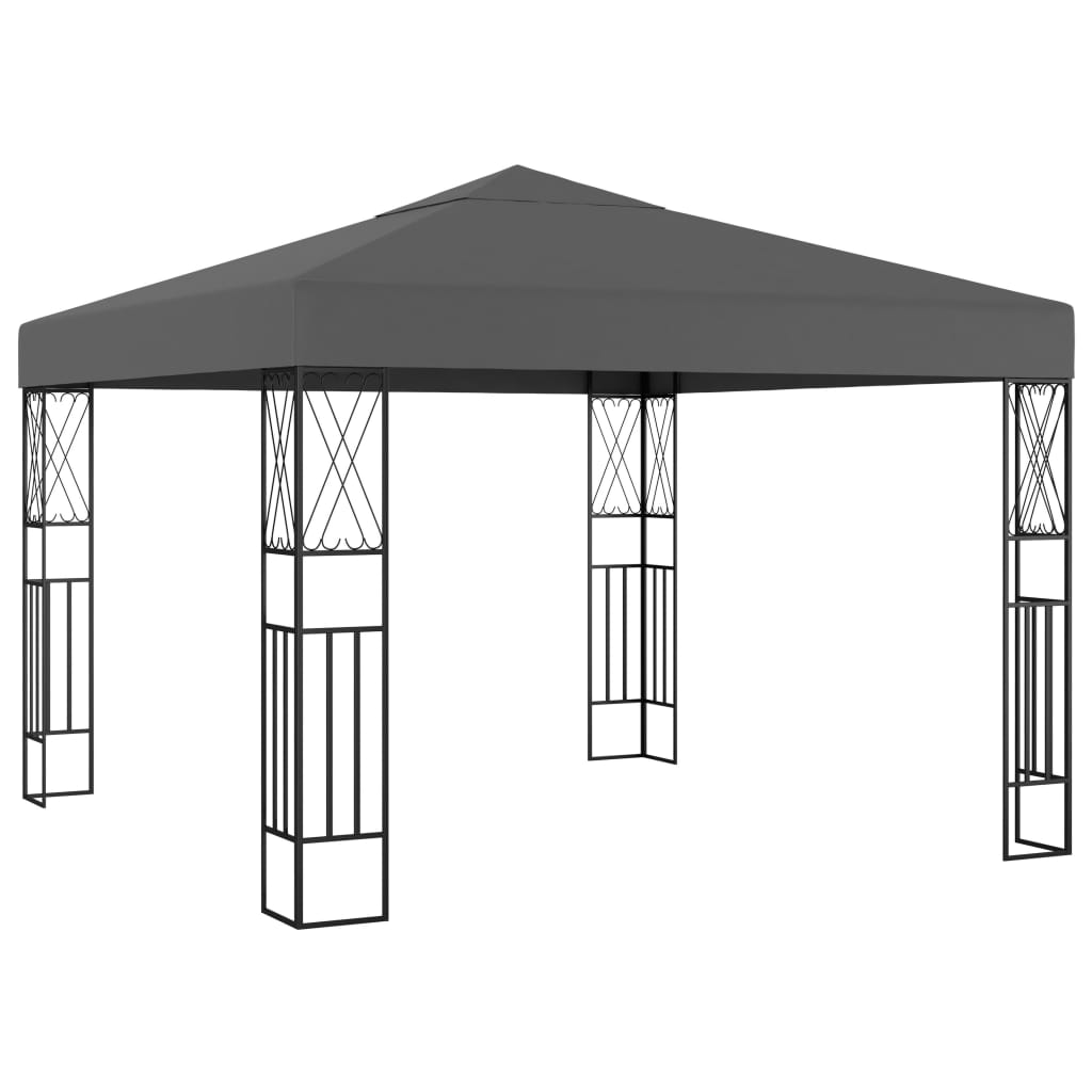 vidaXL Gazebo | Anthracite | Steel | 3x3 m | Gazebo | Square | Contemporary