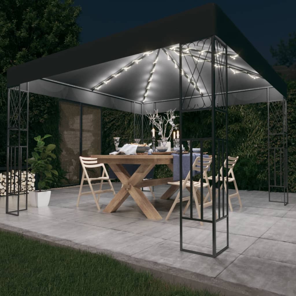vidaXL Gazebo | Anthracite | Steel | 3x3 m | Gazebo | Square | Contemporary