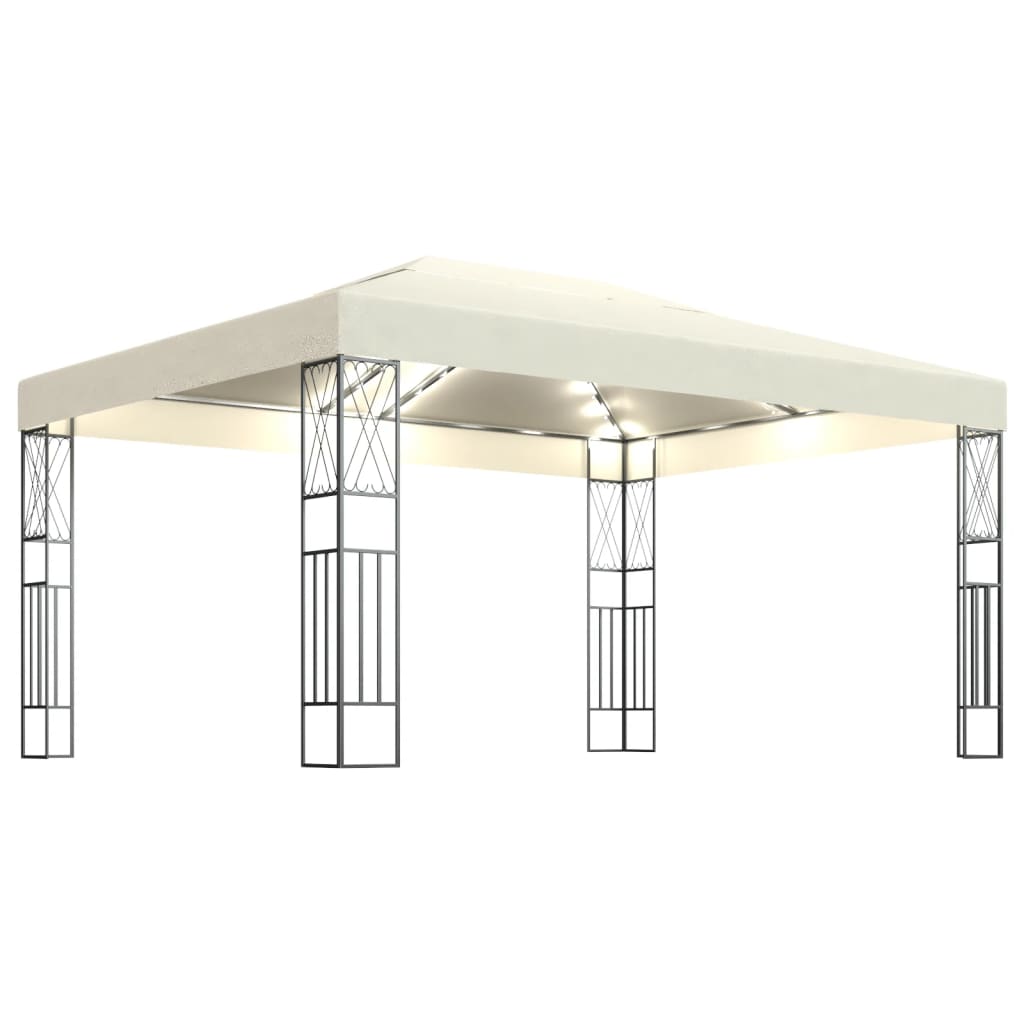 vidaXL Gazebo | Cream | Steel, 100% Polyester | Large | UV-resistant materials - 3 x 4 m