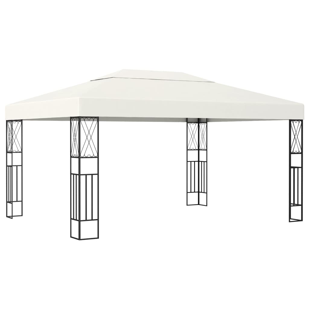 vidaXL Gazebo | Cream | Steel, 100% Polyester | Large | UV-resistant materials - 3 x 4 m