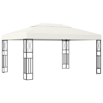 vidaXL Gazebo | Cream | Steel, 100% Polyester | Large | UV-resistant materials - 3 x 4 m