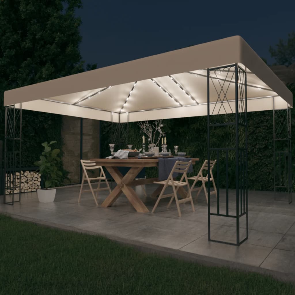 vidaXL Gazebo | Cream | Steel, 100% Polyester | Large | UV-resistant materials - 3 x 4 m