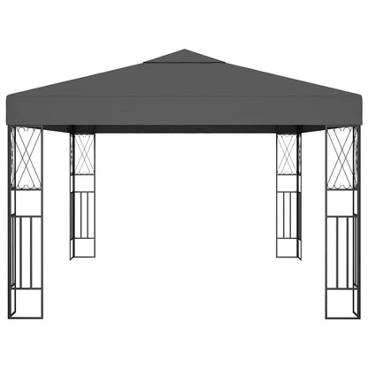 vidaXL Gazebo with LED String Lights 3x4 m Anthracite Fabric