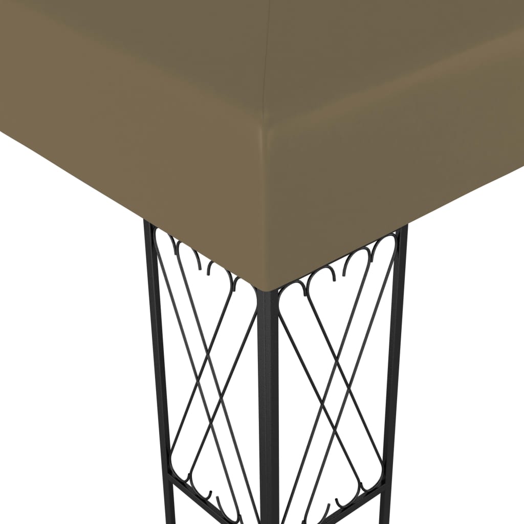 vidaXL Gazebo with LED String Lights 3x4 m Taupe Fabric