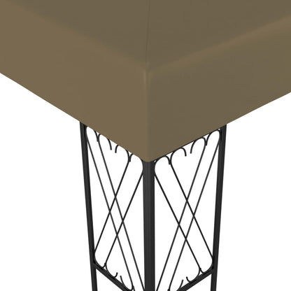 vidaXL Gazebo with LED String Lights 3x4 m Taupe Fabric