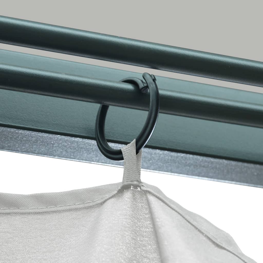 vidaXL Gazebo with Curtain&LED String Lights 3x3 m Cream Aluminium - 300 x 300 cm