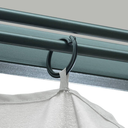 vidaXL Gazebo with Curtain&LED String Lights 3x3 m Cream Aluminium - 300 x 300 cm