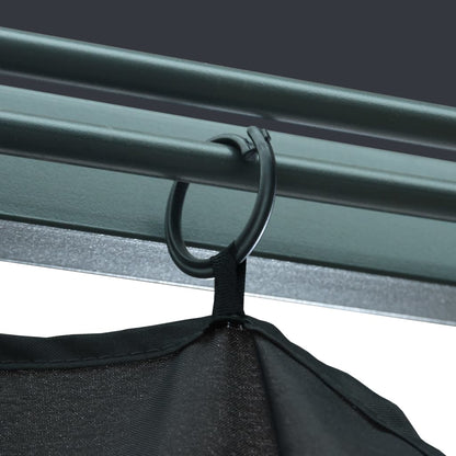 vidaXL Gazebo with Curtain&LED String Lights 3x3 m Anthracite Aluminium - 300 x 300 cm