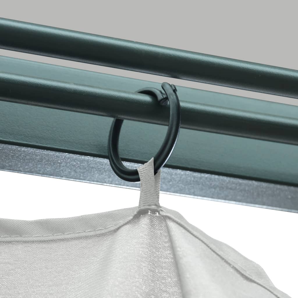 vidaXL Gazebo with Curtain&LED String Lights 4x3 m Cream Aluminium - 400 x 300 cm