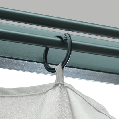 vidaXL Gazebo with Curtain&LED String Lights 4x3 m Cream Aluminium - 400 x 300 cm