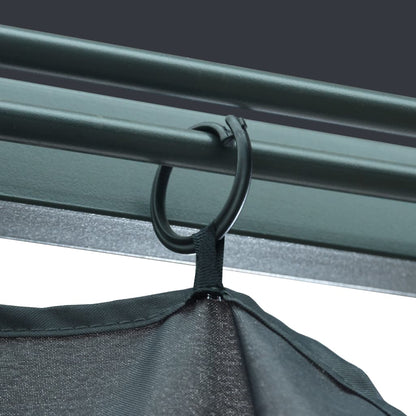 vidaXL Gazebo with Curtain&LED String Lights 4x3 m Anthracite Aluminium - 400 x 300 cm
