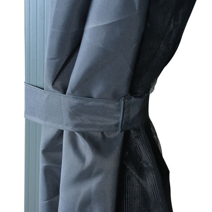 vidaXL Gazebo with Curtain&LED String Lights 4x3 m Anthracite Aluminium - 400 x 300 cm