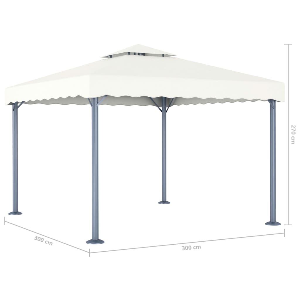 vidaXL Gazebo | Cream | Aluminium | 300x300 cm | Seats Many | Gazebo | Square