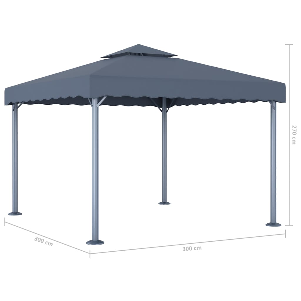 vidaXL Gazebo | Anthracite | Aluminium | 3x3 m | UV-resistant materials | Gazebo