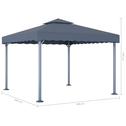 vidaXL Gazebo | Anthracite | Aluminium | 3x3 m | UV-resistant materials | Gazebo