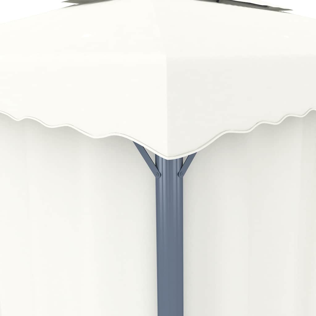 vidaXL Gazebo with Curtain&LED String Lights 3x3 m Cream White