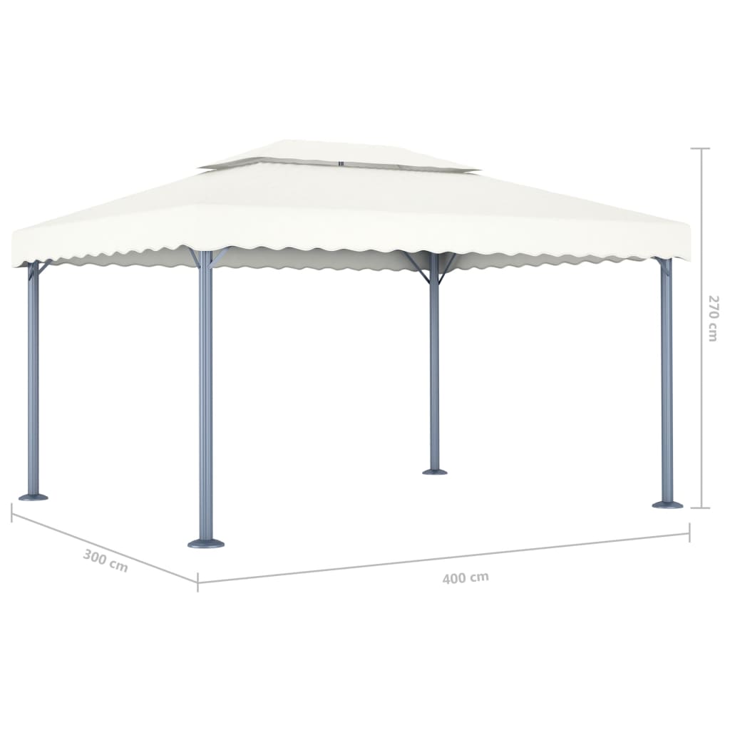vidaXL Gazebo | Cream | Aluminium | 400x300 cm | Gazebo | Rectangular