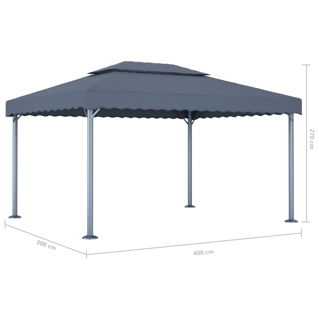 vidaXL Gazebo | Anthracite | Aluminium, Steel, Oxford Fabric with PA coating