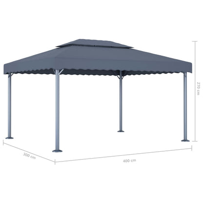 vidaXL Gazebo | Anthracite | Aluminium, Steel, Oxford Fabric with PA coating