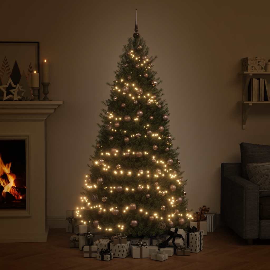 vidaXL 60 Piece Christmas Ball Set with Peak and 150 LEDs Rose Gold - Rose and gold