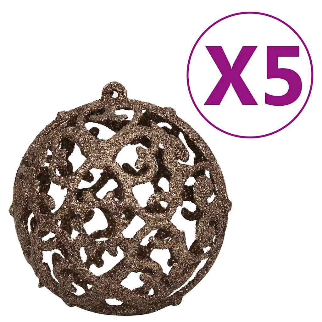 vidaXL 60 Piece Christmas Ball Set with Peak and 150 LEDs Rose Gold - Rose and gold