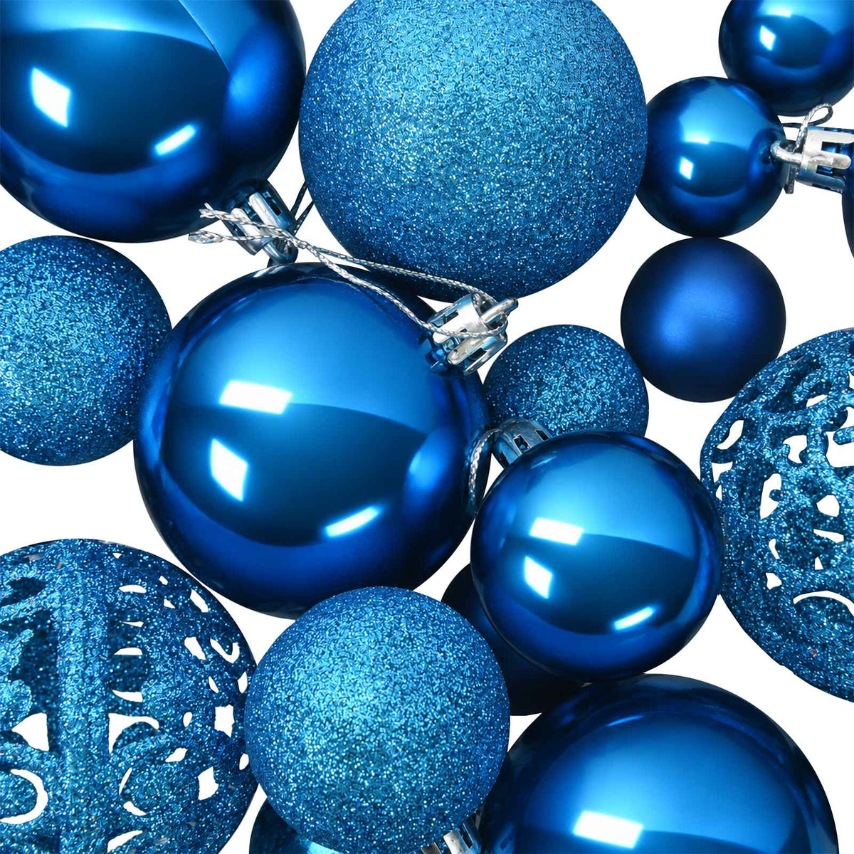 330085 vidaXL 100 Piece Christmas Ball Set Blue - 6 x 6 x 6 cm