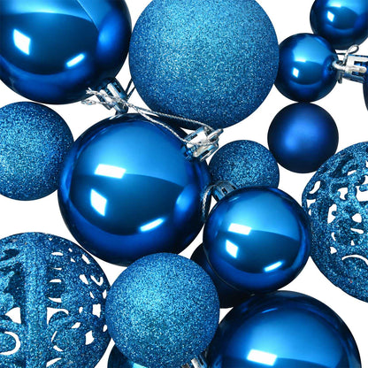 330085 vidaXL 100 Piece Christmas Ball Set Blue - 6 x 6 x 6 cm