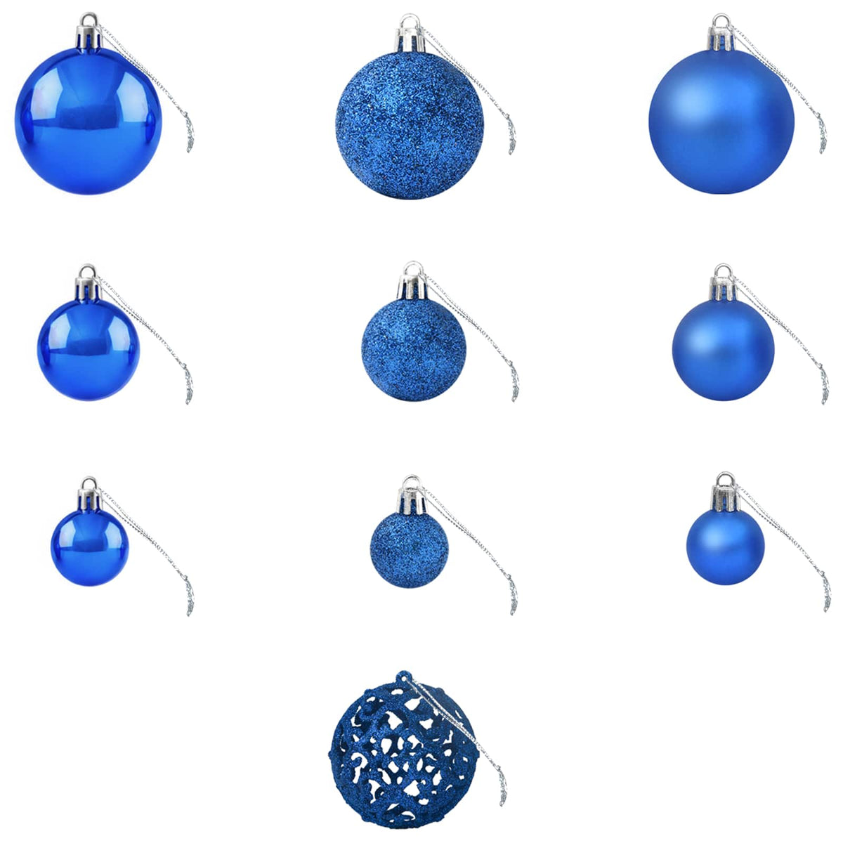 330085 vidaXL 100 Piece Christmas Ball Set Blue - 6 x 6 x 6 cm
