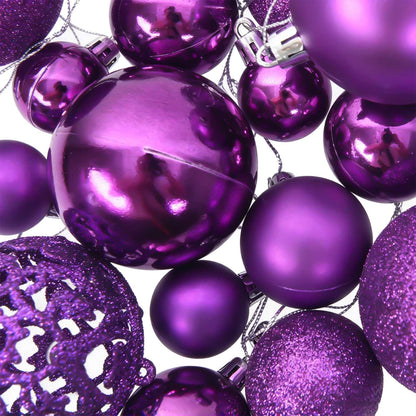 330086 vidaXL 100 Piece Christmas Ball Set Purple - 6 x 6 x 6 cm