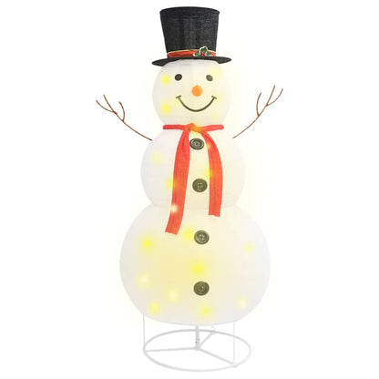 vidaXL Decorative Christmas Snowman Figure LED Luxury Fabric 180cm - White - 180 cm