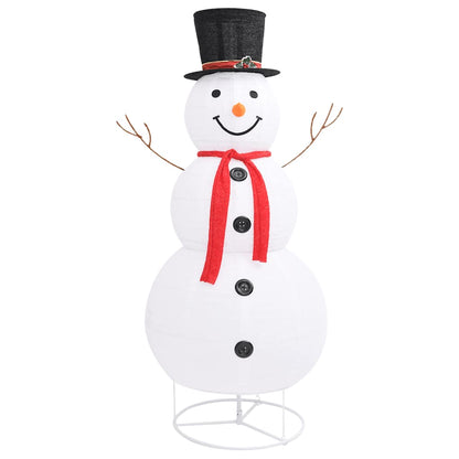 vidaXL Decorative Christmas Snowman Figure LED Luxury Fabric 180cm - White - 180 cm
