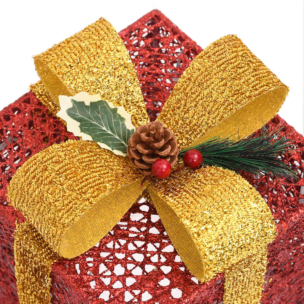 vidaXL Decorative Christmas Gift Boxes 3 pcs Red Outdoor Indoor