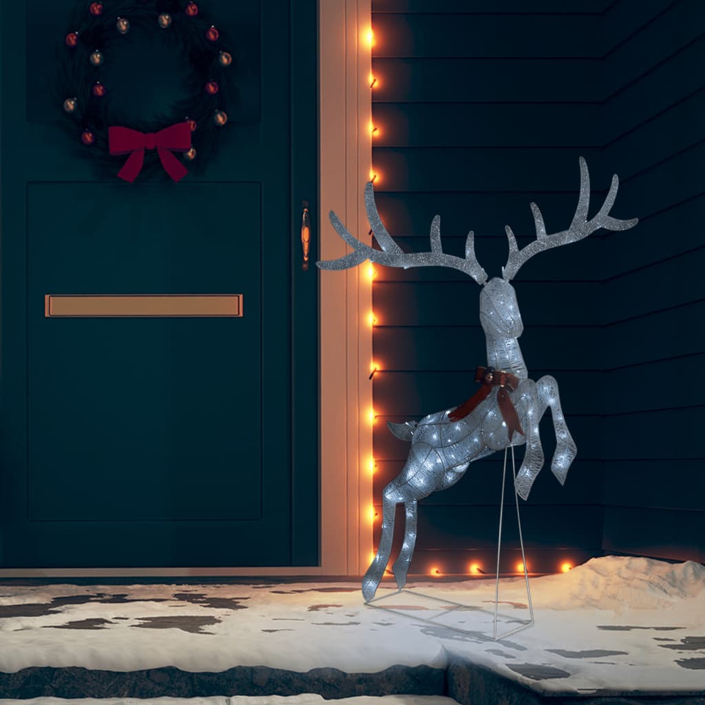 vidaXL Flying Reindeer Christmas Decoration 120 LEDs White Cold White