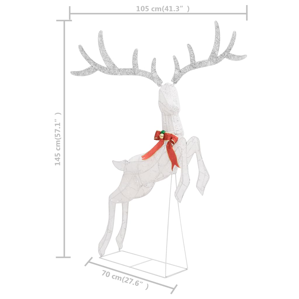 vidaXL Flying Reindeer Christmas Decoration 120 LEDs White Cold White
