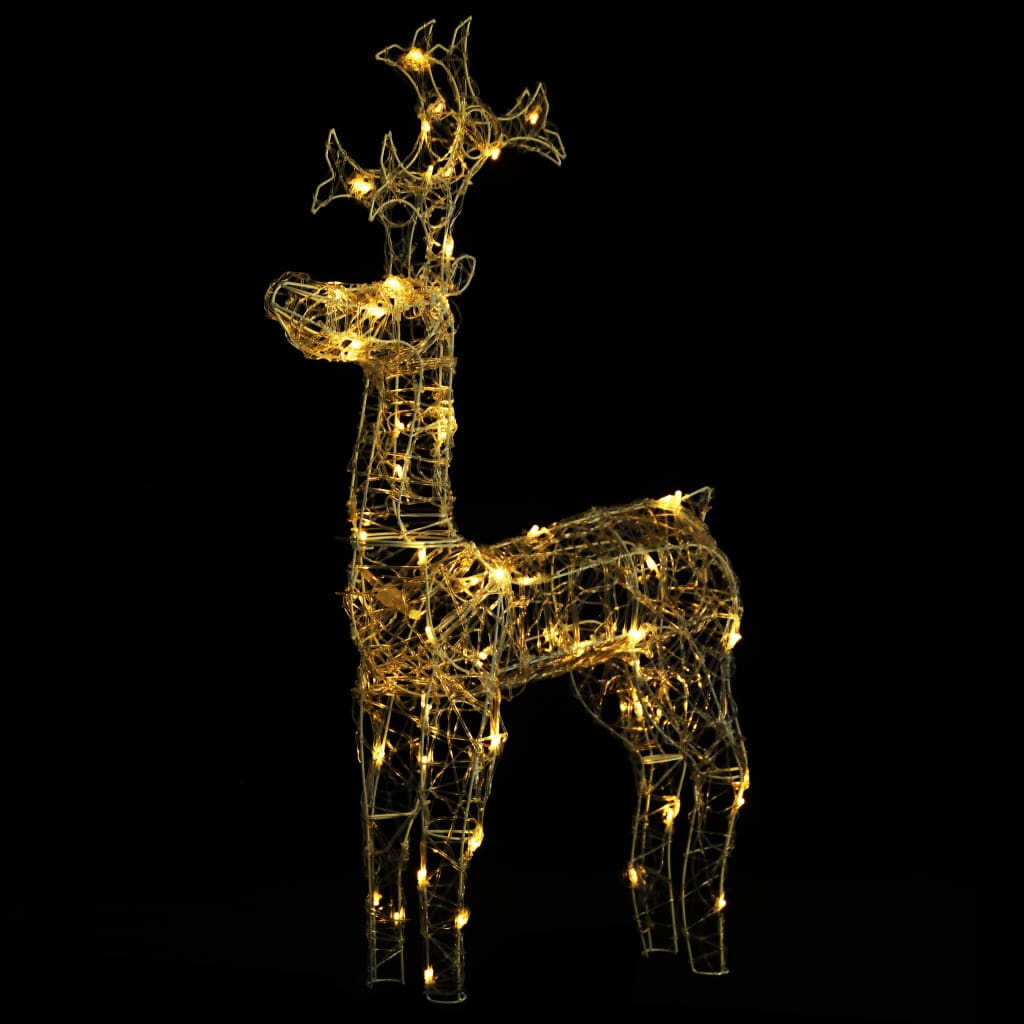 vidaXL Reindeer Christmas Decoration 90 LEDs 60x16x100 cm Acrylic - Warm white