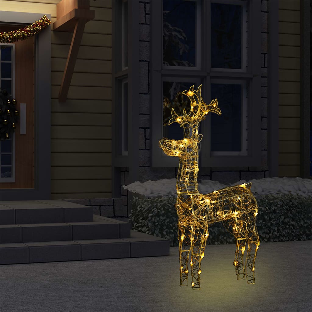 vidaXL Reindeer Christmas Decoration 90 LEDs 60x16x100 cm Acrylic - Warm white
