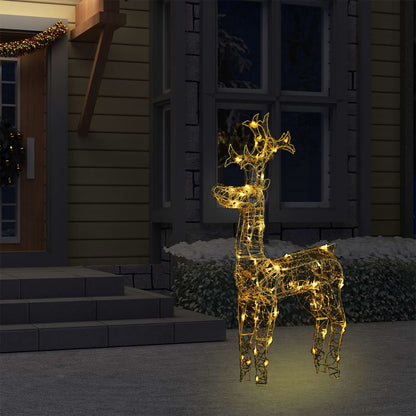 vidaXL Reindeer Christmas Decoration 90 LEDs 60x16x100 cm Acrylic - Warm white