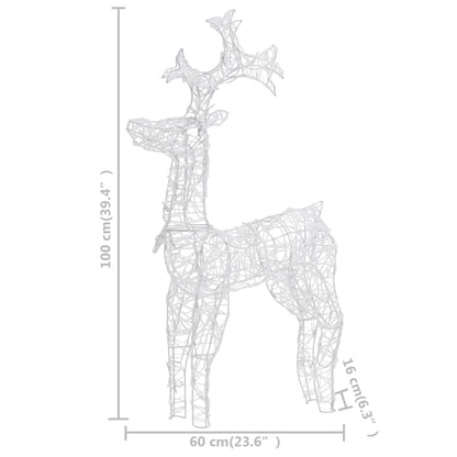 vidaXL Reindeer Christmas Decoration 90 LEDs 60x16x100 cm Acrylic - Warm white