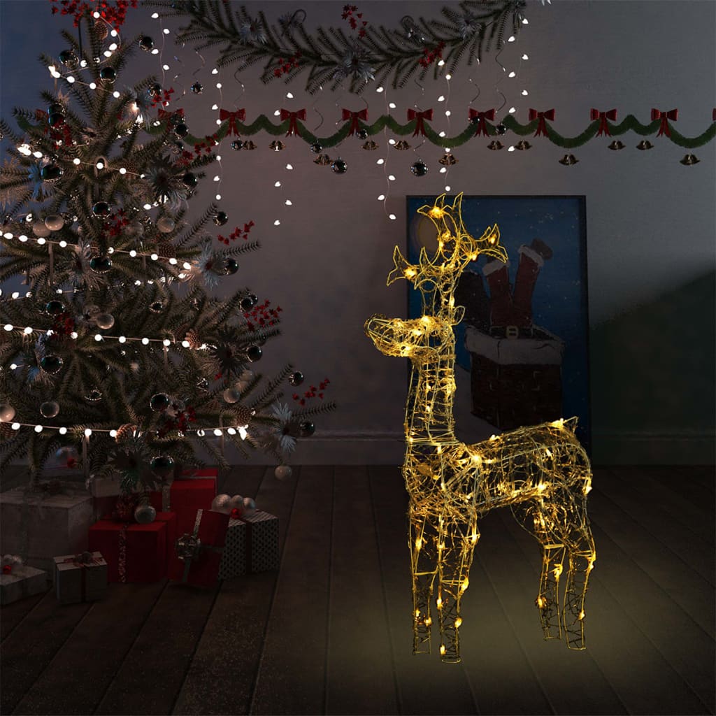 vidaXL Reindeer Christmas Decoration 90 LEDs 60x16x100 cm Acrylic - Warm white