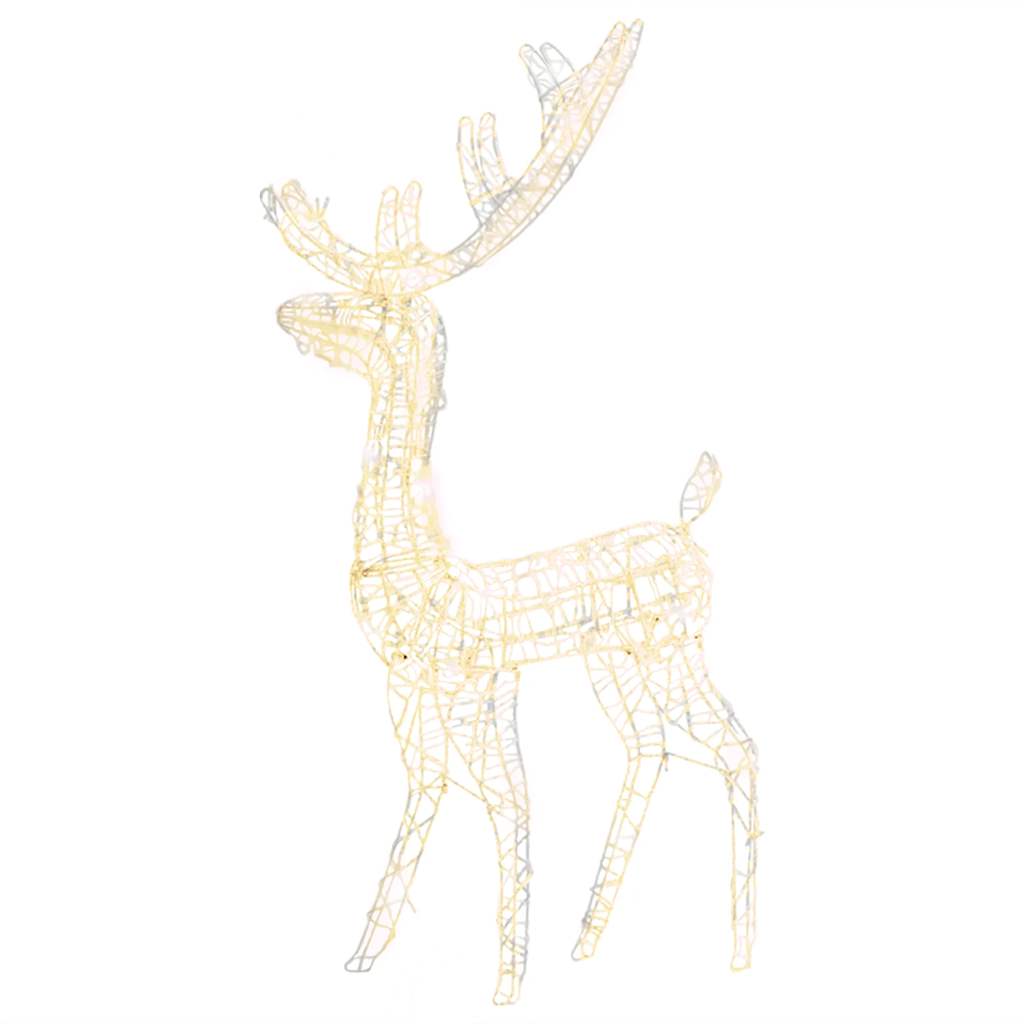 vidaXL Acrylic Reindeer Christmas Decoration 140 LEDs 128cm Warm White - 70 x 26 x 128 cm