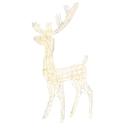 vidaXL Acrylic Reindeer Christmas Decoration 140 LEDs 128cm Warm White - 70 x 26 x 128 cm