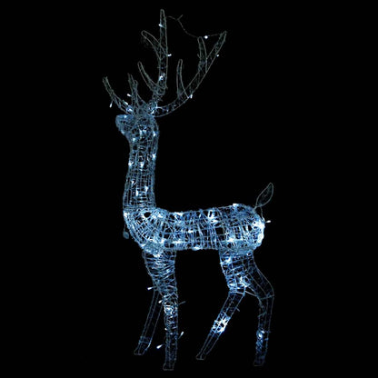 vidaXL Acrylic Reindeer Christmas Decoration 140 LEDs 128 cm Cold White - 70 x 26 x 128 cm
