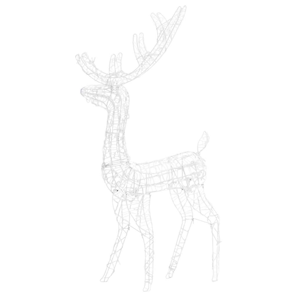 vidaXL Acrylic Reindeer Christmas Decoration 140 LEDs 128 cm Cold White - 70 x 26 x 128 cm