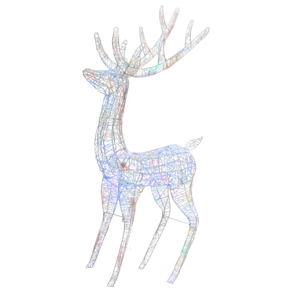 vidaXL XXL Acrylic Christmas Reindeer 250 LED 180 cm Colourful - Multicolour - 96 x 40 x 180 cm