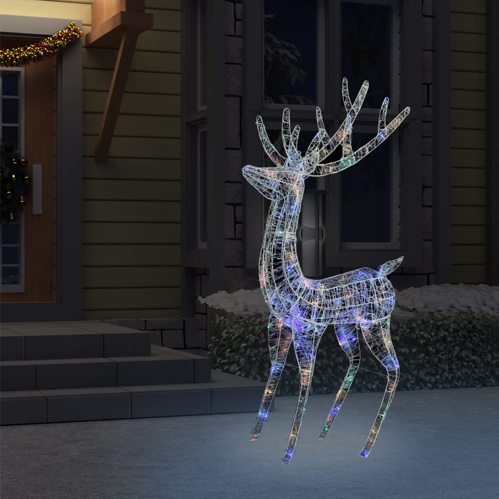 vidaXL XXL Acrylic Christmas Reindeer 250 LED 180 cm Colourful - Multicolour - 96 x 40 x 180 cm