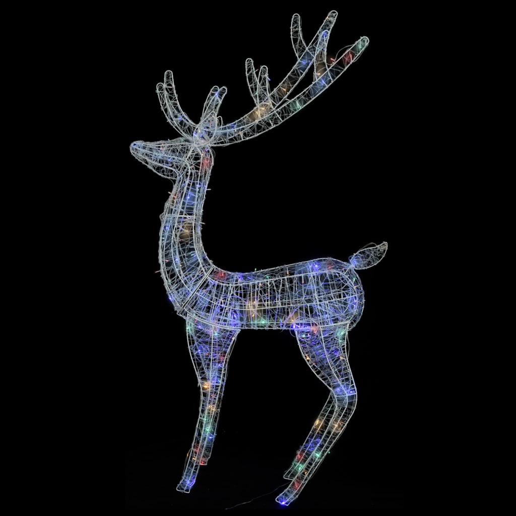 vidaXL XXL Acrylic Christmas Reindeer 250 LED 180 cm Colourful - Multicolour - 96 x 40 x 180 cm